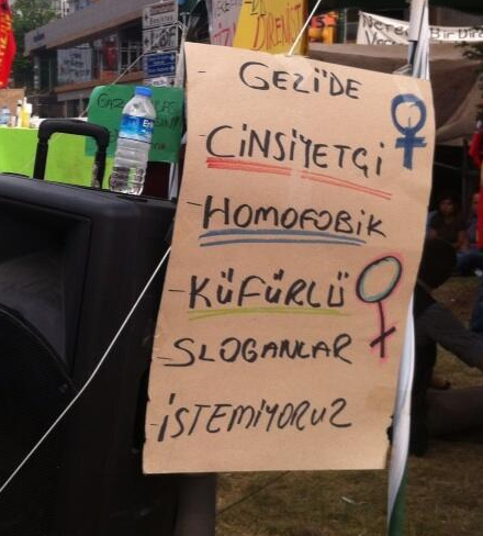 gezide cinsiyetci slogan istemiyoruz