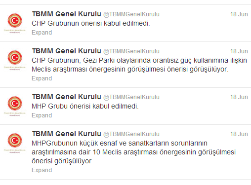 Tbmm De Gezi Parki Direnisi Suresince Reddedilen 22 Onerge Listelist Com