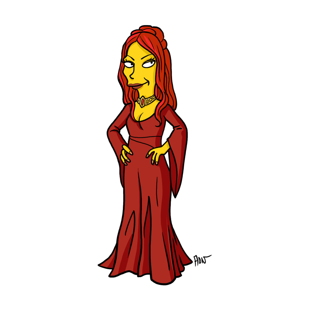 game-of-thrones-cizim-karikatur-simpsons-melisandre