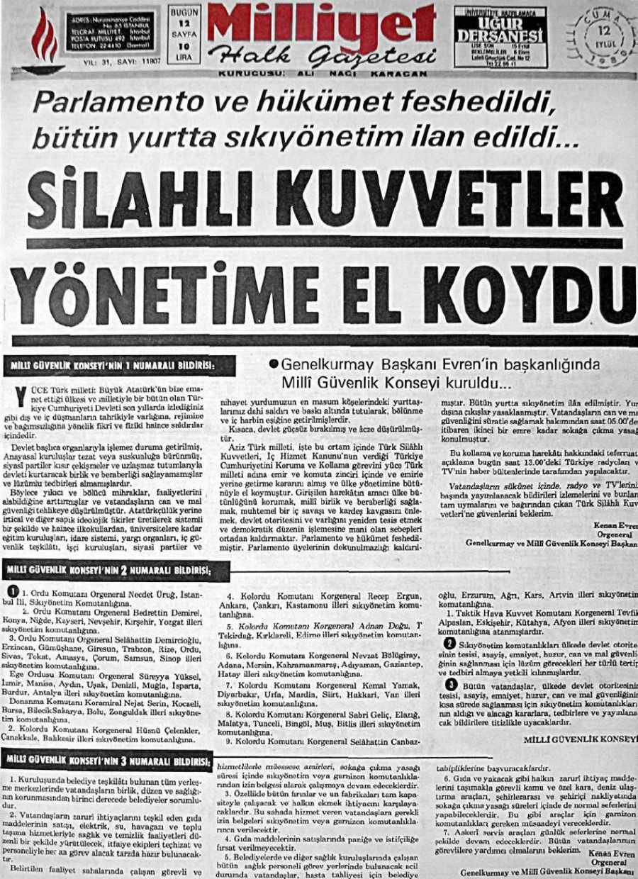 12-eylul-1980-milliyet-manset-silahli-kuvvetler