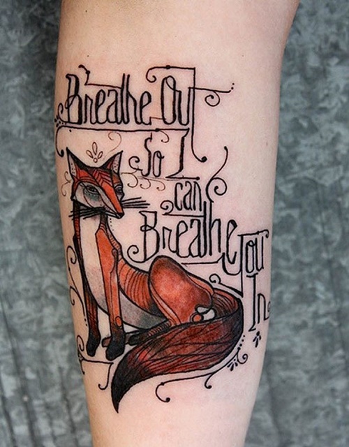 cartoon fox tattoo