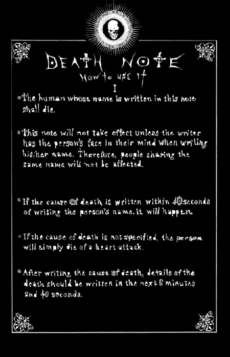 death note kurallar