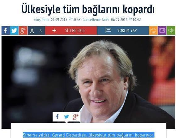 Gerard Depardieu haber