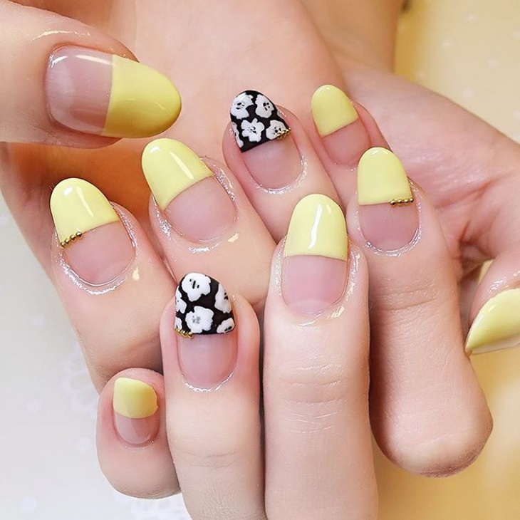 Yellow-Half-Nail-Design