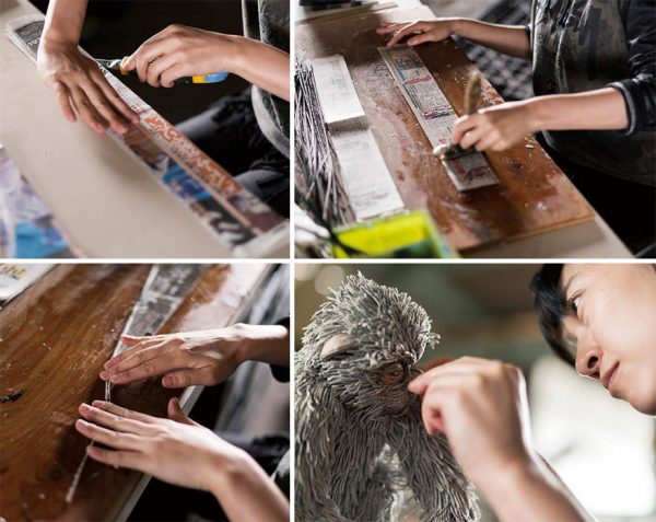 3-rolled-newspaper-animal-sculptures-paper-trails-chie-hitotsuyama-18