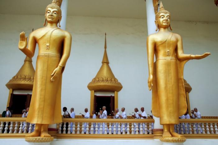 Turkish-German patient Cengiz (C) attends his ordination ceremony at Wat Thamkrabok monastery in Saraburi province, Thailand, March 30, 2017. REUTERS/Jorge Silva