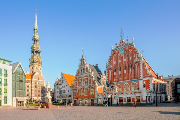 Town Hall Square in Riga, the capital of Latvia