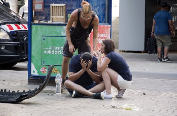 A van crashes into pedestrians in Barcelona