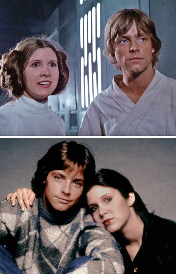 rol gereği kardeş olan çiftler Yıldız Savaşları'nda Carrie Fisher ve Mark Hamill