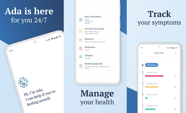 Ada Check Your Health telefon sağlık uygulamaları listelist