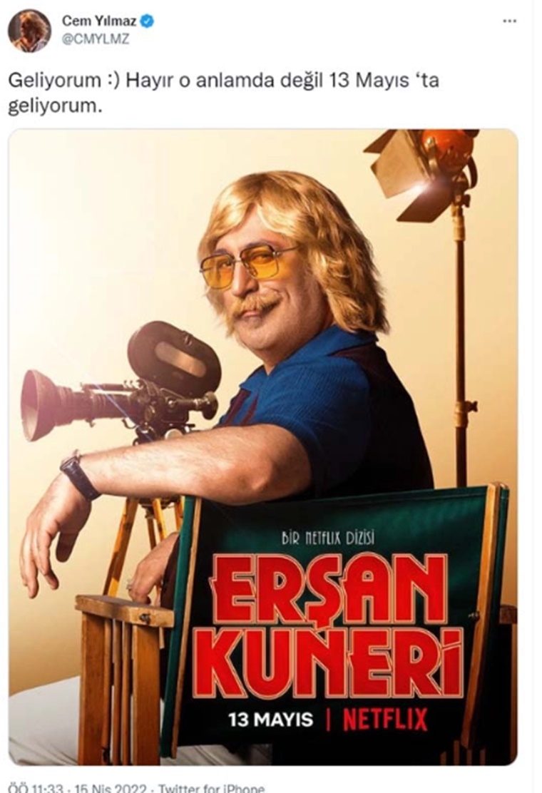 Cem Yılmaz'ın Twitter paylaşımı